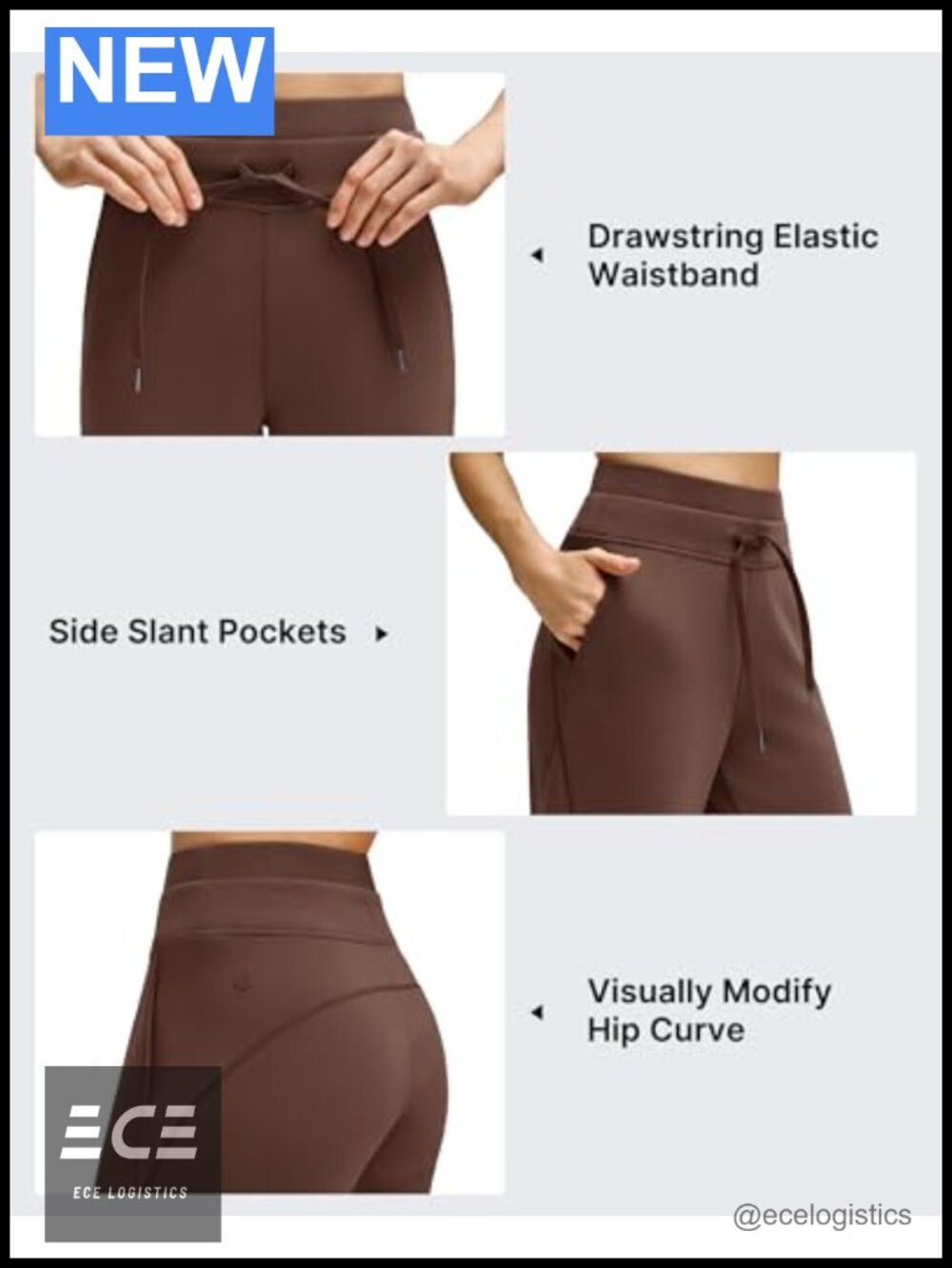 Modal Soft Wide Leg Sweatpants Drawstring Pockets High Rise Lounge - Picture 2 of 6